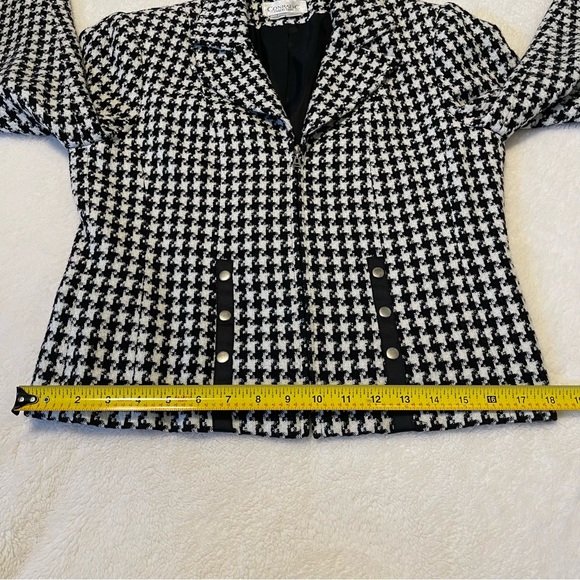Black and White Houndstooth Jacket by ConradC Collection Size 8 - Picture 10 of 14